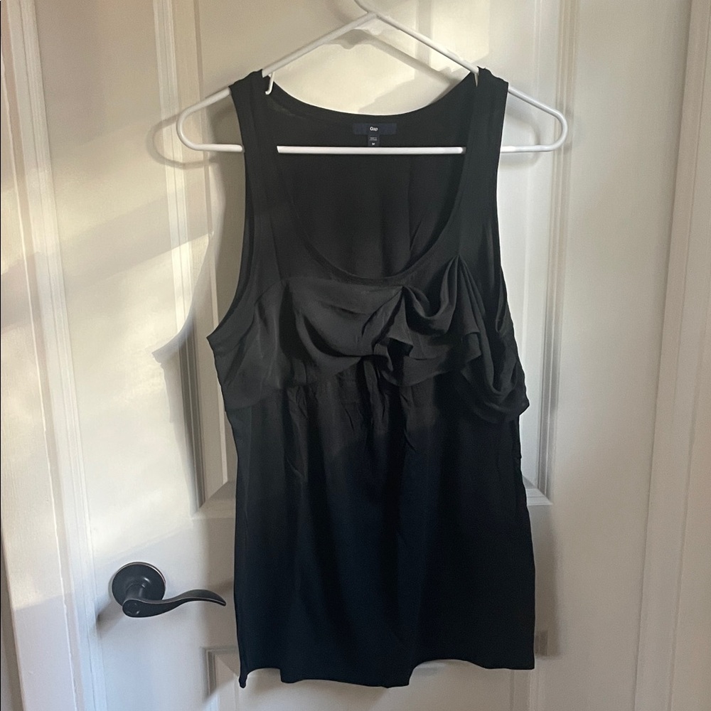 GAP Black Ruffle Tank Top